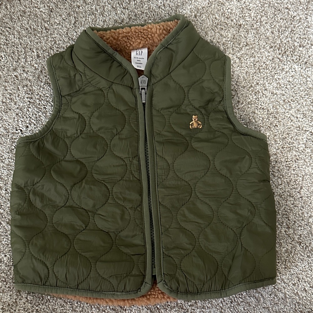 GAP Kids Forest Green Quilted Vest